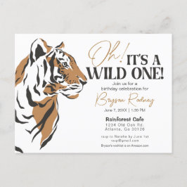 Der wilde Dschungeltiger lädt zum ersten Geburtsta Postkarte