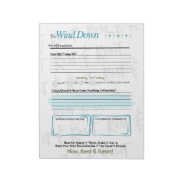Der WIND DOWN – 5-Minuten-Abend-Journal-Notizblock Notizblock