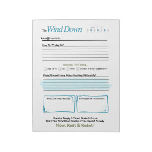 Der WIND DOWN – 5-Minuten-Abend-Journal-Notizblock Notizblock