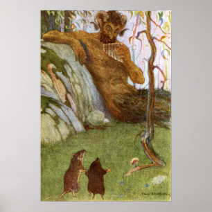 Der Wind in der Weide-Vorlagen-Illustration Poster