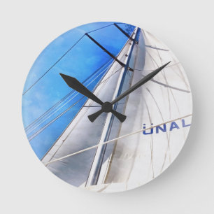 Der Wind in Ihren Segeln Akrylkkunst behalten Runde Wanduhr