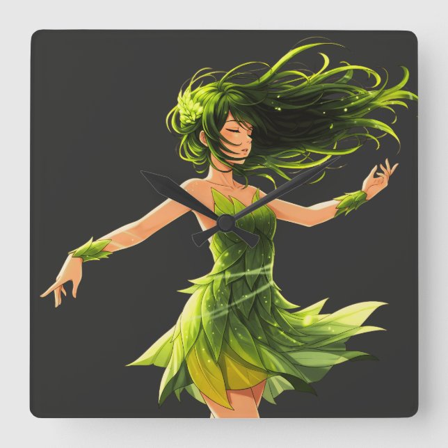 Der Windsurfer Quadratische Wanduhr (Vorderseite)