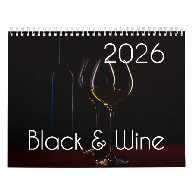 Der Wine Wall Calendar 2026 - Schwarz & Wein Kalender (Titelbild)