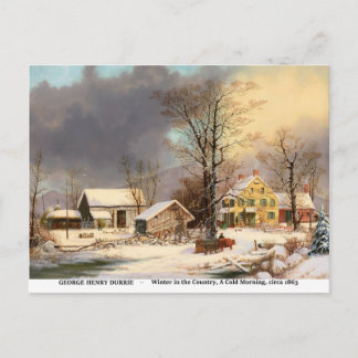 Der Winter im Land, ein kalter Morgen Postkarte