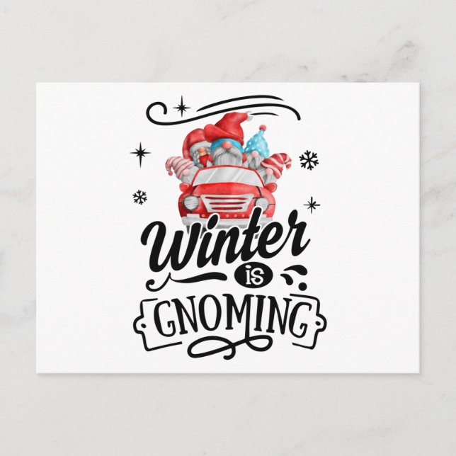 Der Winter ist der Weihnachtsgnome der Trolle Postkarte (Vorderseite)