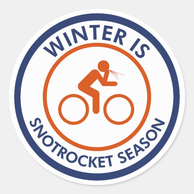 Der Winter ist die sonnige Rocksaison. Runder Aufkleber (Vorderseite)