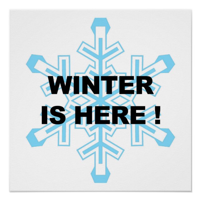 Der Winter ist hier, die liberale Schneeflocke. Poster (Vorderseite)