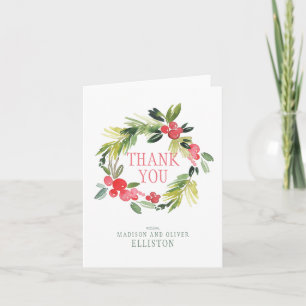 Der Winter Wedding BlumenKranz   danken Ihnen Dankeskarte