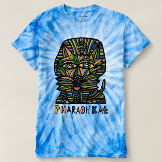Der Wirbelsturm-gefärbte Krawatte "Pharaokat-" T-shirt