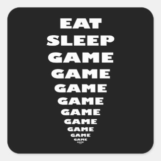 Der Witz 'Eat Sleep Game Game Game..' Quadratischer Aufkleber