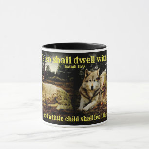 "Der Wolf bleibt mit dem niederlegenden Lamm" Tasse