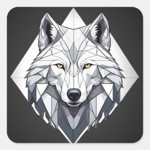 Der Wolf, der die Spielregeln ändert!" Quadratischer Aufkleber