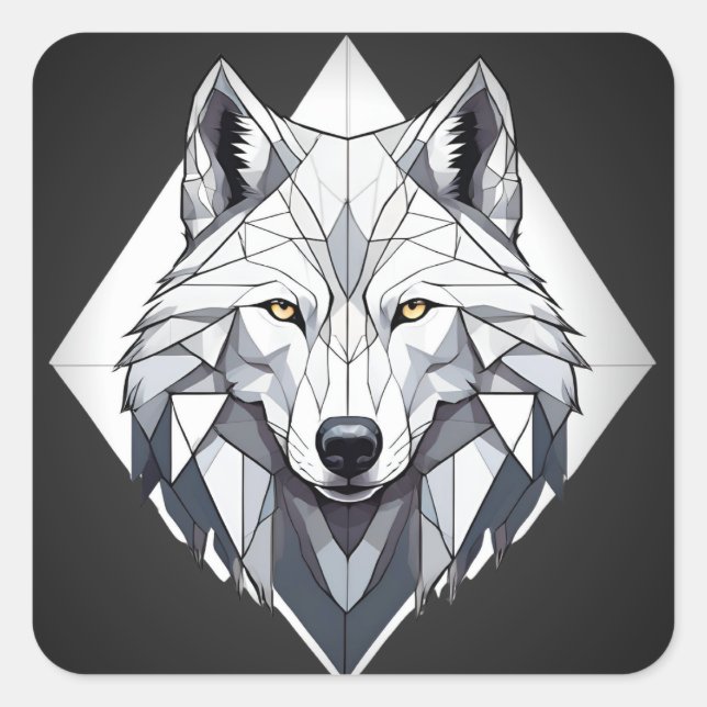 Der Wolf, der die Spielregeln ändert!" Quadratischer Aufkleber (Vorderseite)