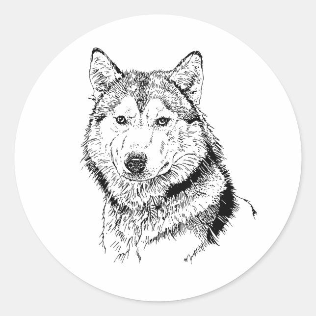 DER WOLF RUNDER AUFKLEBER (Vorderseite)