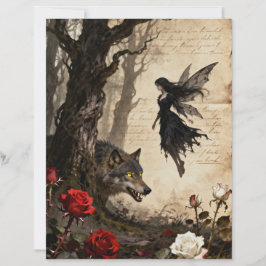 Der Wolf und das Feen Scrapbook Papier