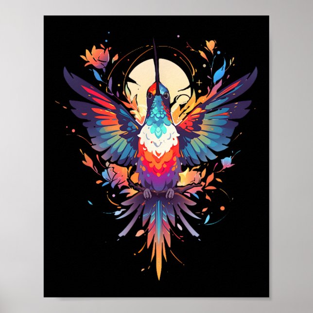 Der wunderschöne Hummingbird Bird Watching Earth D Poster (Vorne)