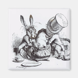 Der wütende Hutmacher und die März-Hasen Magnet