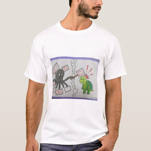 Der wütende Oktopus und die Art der Schildkröte T-Shirt (Vorderseite)