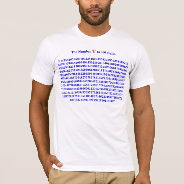 Der Zahl PU zu 500 Stellen. 3,14159265… SHIRT (Vorderseite)
