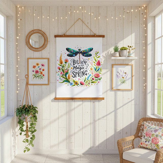 Der Zauber der Blumen des Frühlings Wandteppich Mit Holzrahmen (Von Creator hochgeladen)