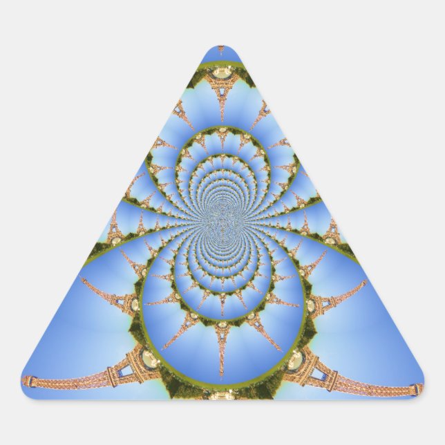 Der Zauber von Paris: Geometrisches Eiffelturm-Des Dreieckiger Aufkleber (Vorderseite)