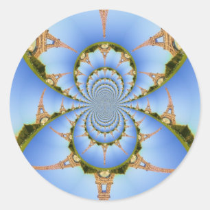 Der Zauber von Paris: Geometrisches Eiffelturm-Des Runder Aufkleber