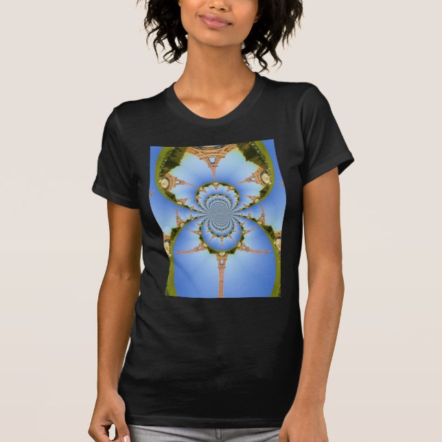 Der Zauber von Paris: Geometrisches Eiffelturm-Des T-Shirt (Vorderseite)