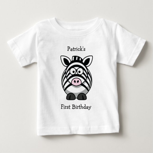Der Zebra-Baby-T-Shirt des persönlichen Babys Baby T-shirt (Vorderseite)