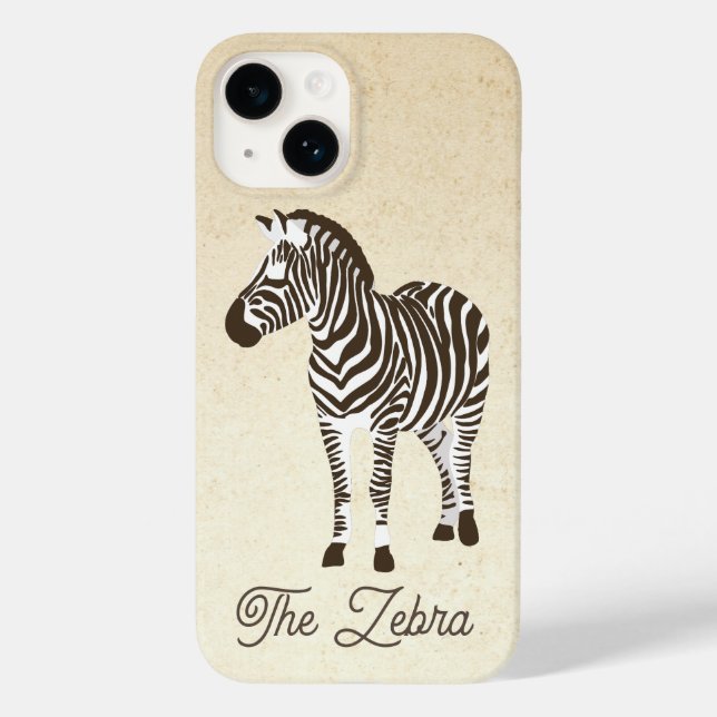 Der Zebra-Farbblock Case-Mate iPhone 14 Hülle (Rückseite)