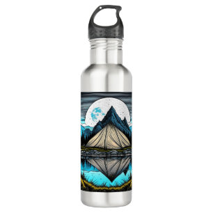 Der Zelt am See im Gebirge Edelstahlflasche