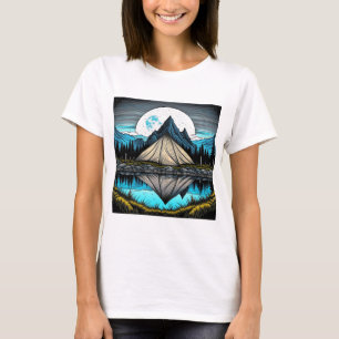 Der Zelt am See im Gebirge T-Shirt