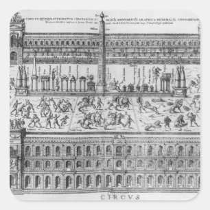 Der Zirkus Maximus in Rom, c.1600 Quadratischer Aufkleber