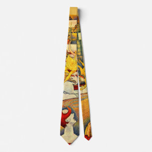 Der Zirkus von Georges Seurat, Vintage Fine Art Krawatte