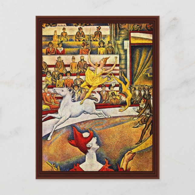 Der Zirkus von Seurat Georges Postkarte (Vorderseite)