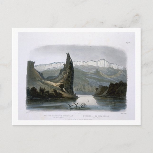 Der Zitadelle-Felsen am oberen Missouri, Teller 18 Postkarte (Vorderseite)