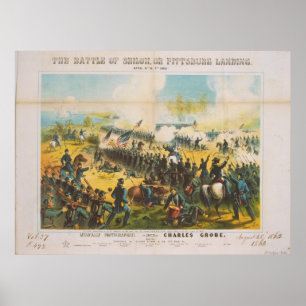 Der zivile Kriegs-Kampf von Shiloh Pittsburg Poster