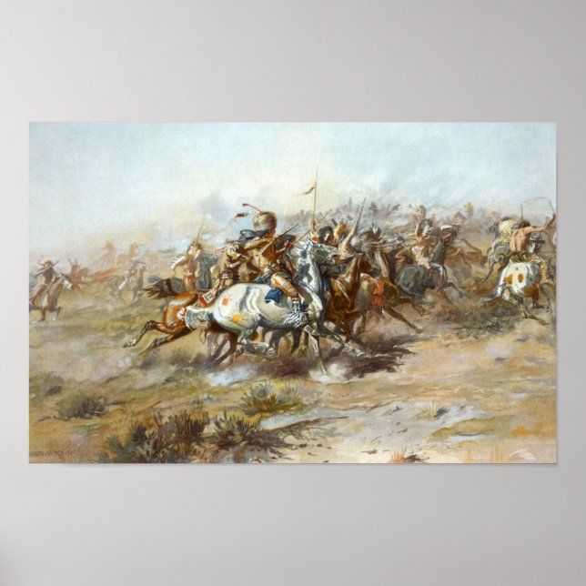 Der Zoll kämpft gegen Charles Marion Russell Poster (Vorne)