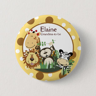 Der ZOO-CREW-GELB-NAMEN-UMBAU Gewohnheits-Knopf Button