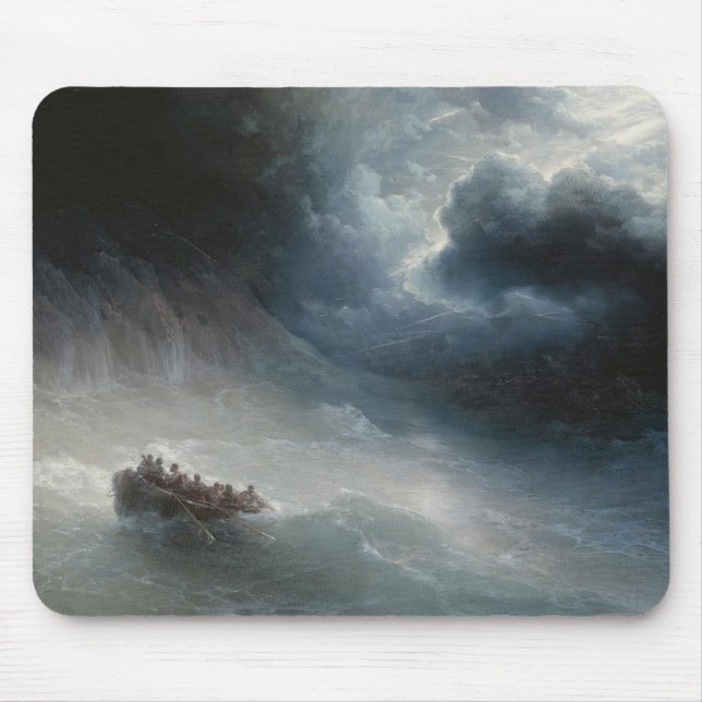 Der Zorn der Meere (von Ivan Aivazovsky) Mousepad (Vorne)