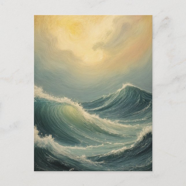 Der Zorn des Ozeans in der Morgendämmerung Postkarte (Vorderseite)
