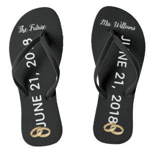 Der zukünftige individuelle Name Frau-Bridal Flip Flops