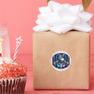 Der zukünftige Wolf Runder Aufkleber