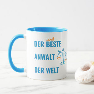 Der zweitbeste Anwalt der Welt. Lustige Geschenk. Tasse
