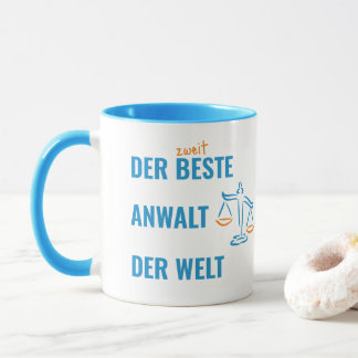 Der zweitbeste Anwalt der Welt. Lustige Geschenk. Tasse