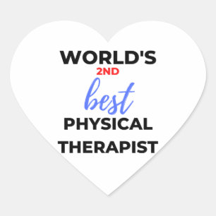 Der zweitbeste Physiotherapeut der Welt 2 Herz-Aufkleber