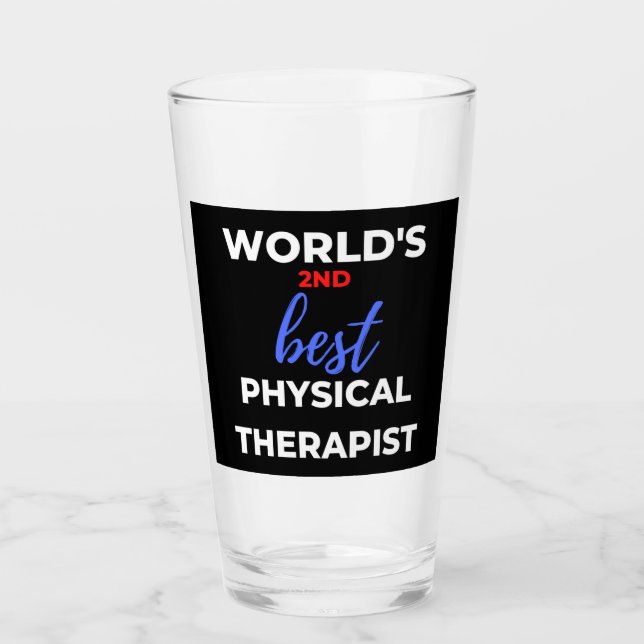 Der zweitbeste Physiotherapeut der Welt Glas (Vorderseite)