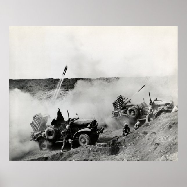 Der Zweite Weltkrieg auf dem US-Marine montiert Ra Poster (Vorne)