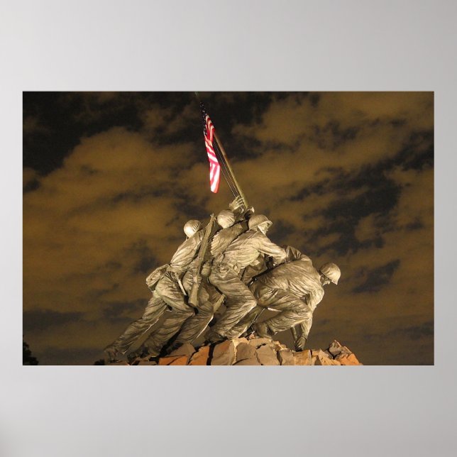Der Zweite Weltkrieg: Das Jima-Gedenkmal Arlington Poster (Vorne)