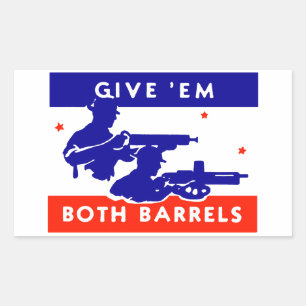 Der Zweite Weltkrieg gibt ihnen beide Barrels Rechteckiger Aufkleber