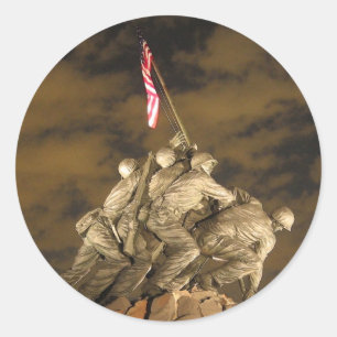 Der Zweite Weltkrieg Iwojima Erinnerungsarlington Runder Aufkleber